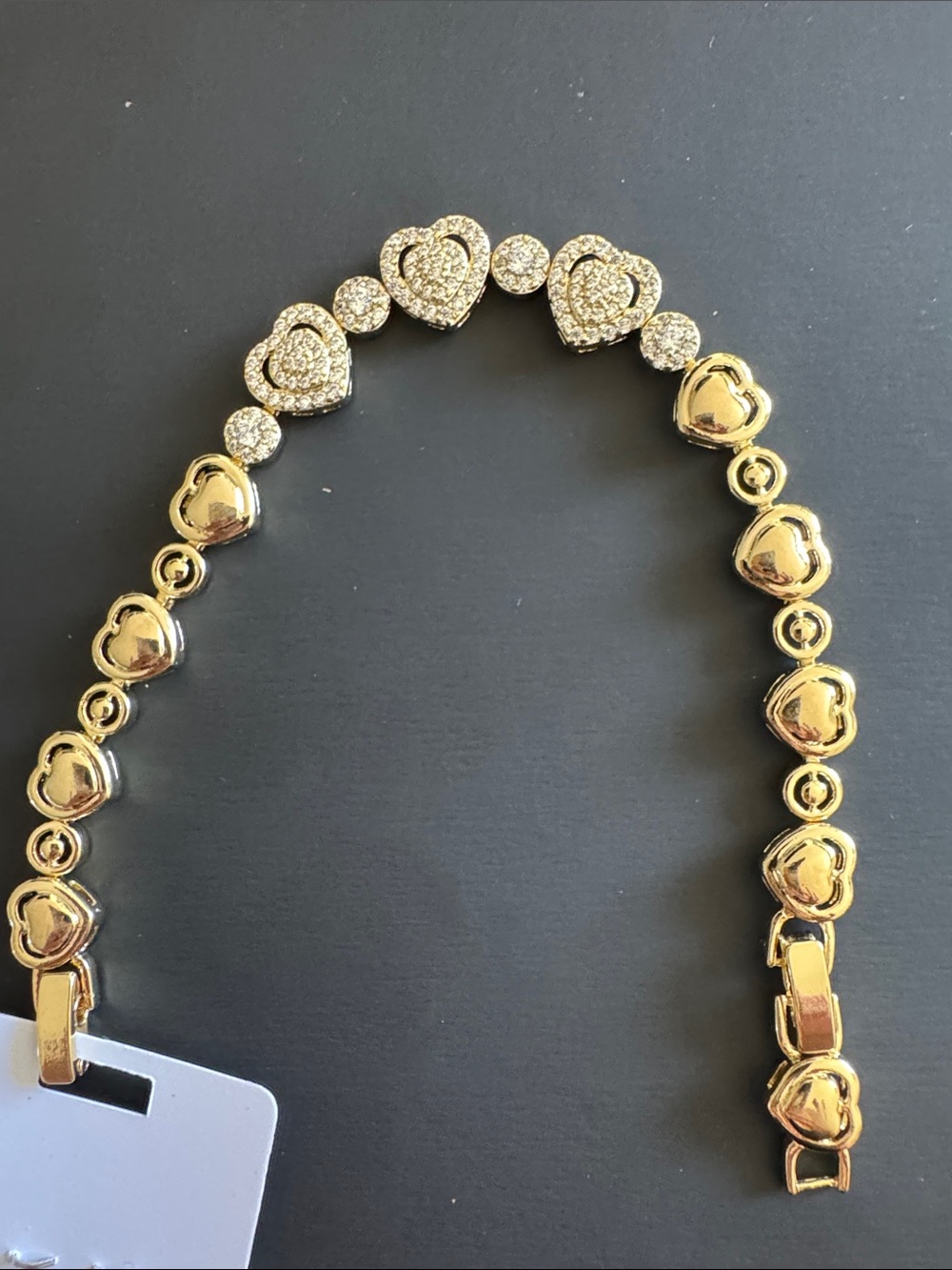 Gold Laminated Heart Bracelet – New ✨
